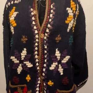 QUICHUA  CRAFTS  VINTAGE CARDIGAN FROM EQUADOR